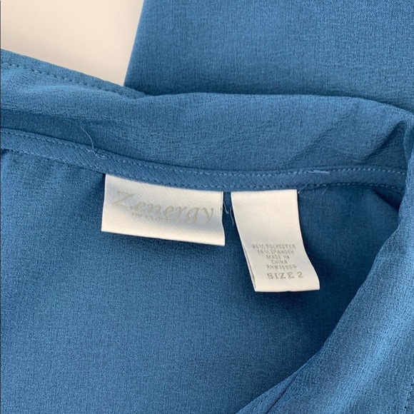 Chicos Zenergy zipper front jacket coat lightweight blue stretch nylon 2 Large - Picture 5 of 5